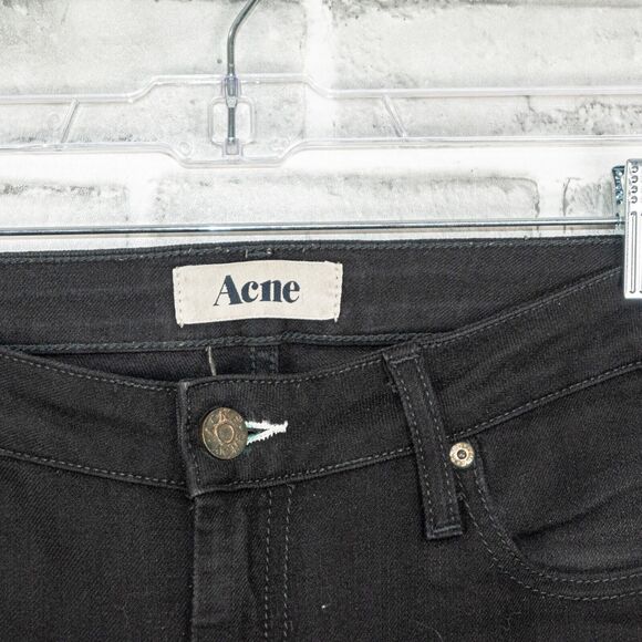 ACNE Women's FLEX Wet Black Skinny Denim Jeans Size 29 - Picture 8 of 10